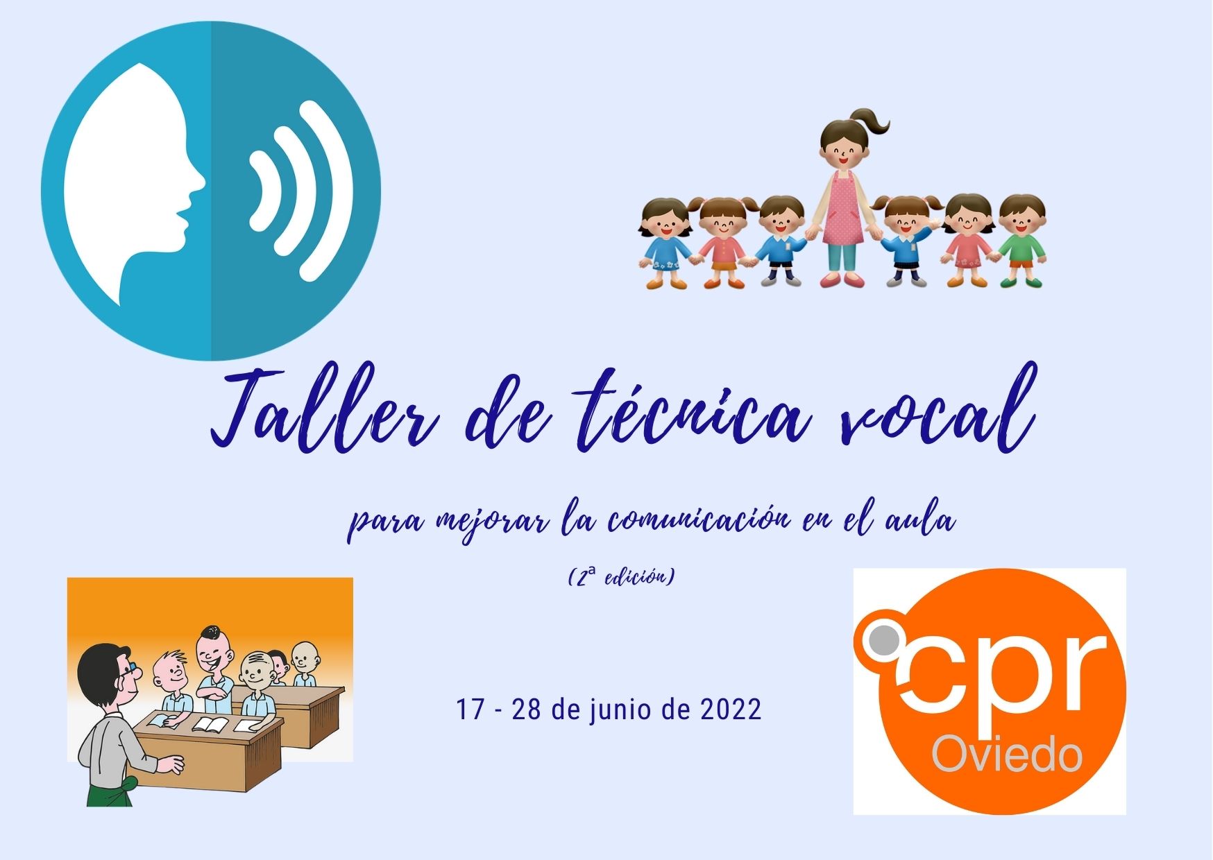 Abierta la inscripción a la segunda edición del curso presencial “Taller de técnica vocal para mejorar la comunicación en el aula”